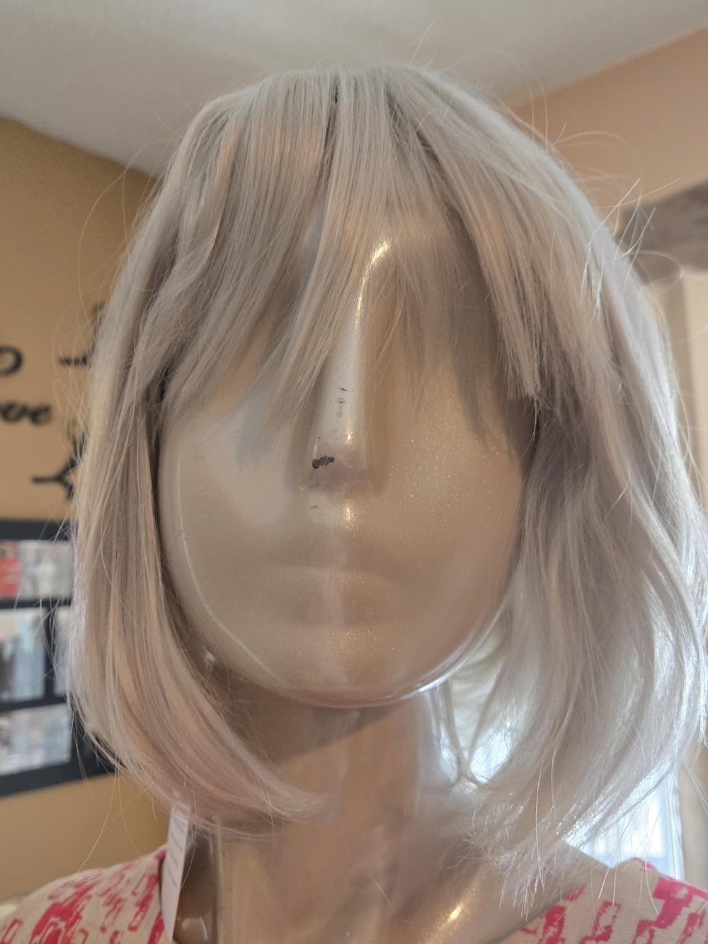 Cool Tone Silver Grey Ash Bob Wig with Bangs | New with Tags